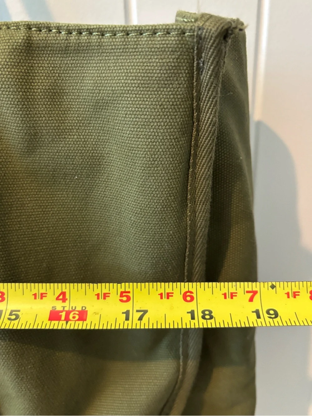 Olive Green Canvas Laptop Tote with Front Zip Pocket